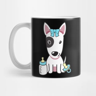 Cute bull terrier is a baby Mug